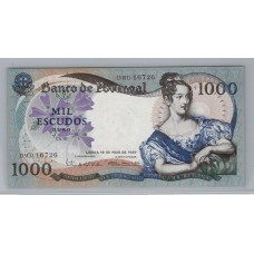 PORTUGAL 1967 BILLETE DE 1.000 ESCUDOS PICK 172a SIN CIRCULAR MUY RARO